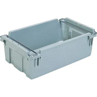 【CAINZ-DASH】三甲 ネスティングコンテナー 203782 サンバケット#37N-2(ハンドル付)ライトグレー SKBU-37N-2H-GLL【別送品】