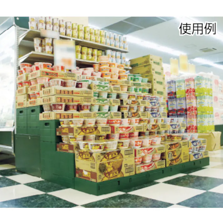 【CAINZ-DASH】三甲 折りたたみコンテナー 559800 ディスプレイオリコン6030緑 SK-6030-GR【別送品】