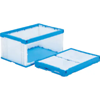 【CAINZ-DASH】三甲 折りたたみコンテナー 555870 オリコンラックP75B-D(長側扉なし)ブルー/ホワイト SKOR-P75B-D-BL/WH【別送品】