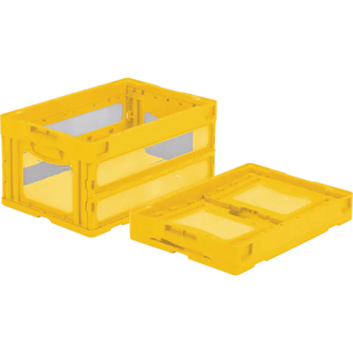 【CAINZ-DASH】三甲 折りたたみコンテナー 559040 マドコンO-40Bイエロー SKO-O-40B-YE【別送品】