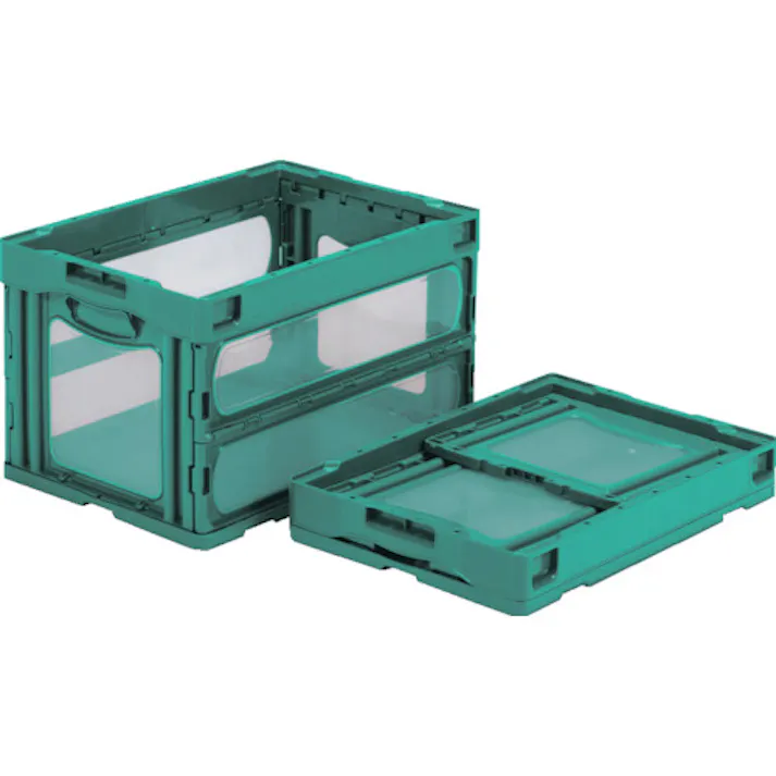 【CAINZ-DASH】三甲 折りたたみコンテナー 559010 マドコンO-50Bグリーン SKO-O-50B-GR【別送品】