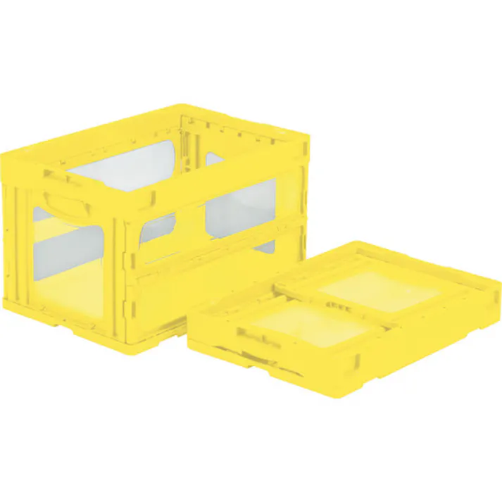 【CAINZ-DASH】三甲 折りたたみコンテナー 559010 マドコンO-50Bイエロー SKO-O-50B-YE【別送品】