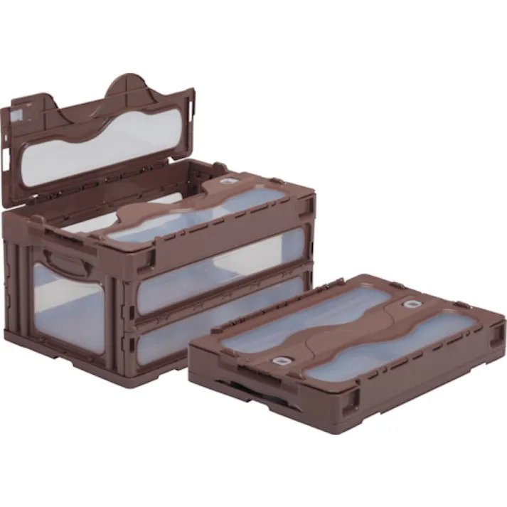【CAINZ-DASH】三甲 フタ一体型折りたたみコンテナー 559020 マドコンC-40Bブラウン SKO-C-40B-BR【別送品】
