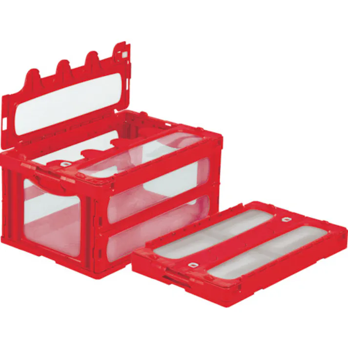 【CAINZ-DASH】三甲 フタ一体型折りたたみコンテナー 559060 マドコンC-75Bブラック SKO-C-75B-BK【別送品】