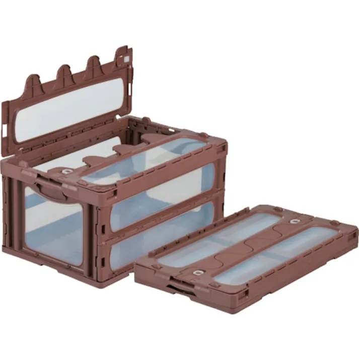 【CAINZ-DASH】三甲 フタ一体型折りたたみコンテナー 559060 マドコンC-75Bブラウン SKO-C-75B-BR【別送品】