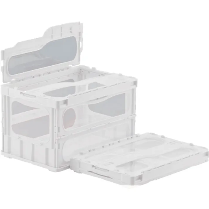 【CAINZ-DASH】三甲 フタ一体型折りたたみコンテナー 559110 マドコンライトC-50Bホワイト SKMLO-C-50B-WH【別送品】