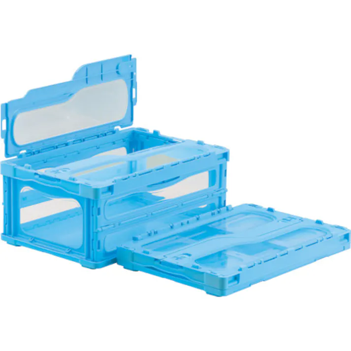 【CAINZ-DASH】三甲 フタ一体型折りたたみコンテナー 559130 マドコンライトC-30Bブルー SKMLO-C-30B-BL【別送品】