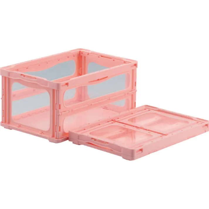 【CAINZ-DASH】三甲 折りたたみコンテナー 559160 マドコンライトO-40Bピンク SKMLO-O-40B-PNK【別送品】