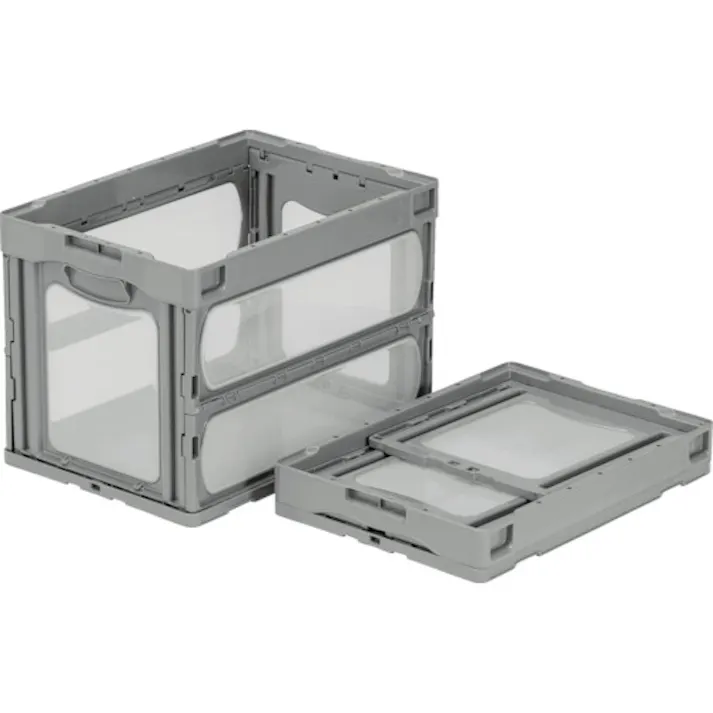 【CAINZ-DASH】三甲 折りたたみコンテナー 559240 マドコンO-60B ライトグレー SKO-O-60B-GLL【別送品】