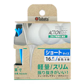 タバタ Tabata ゴルフ アクションティー ショート ブルー/ホワイト GV-1423 S 各色8本