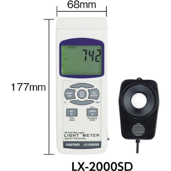 【CAINZ-DASH】カスタム デジタル照度計　測定範囲０～９９９００ｌｘ LX-2000SD【別送品】