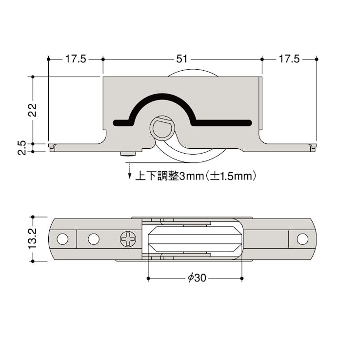 サッシ用取替え戸車 K3-V4