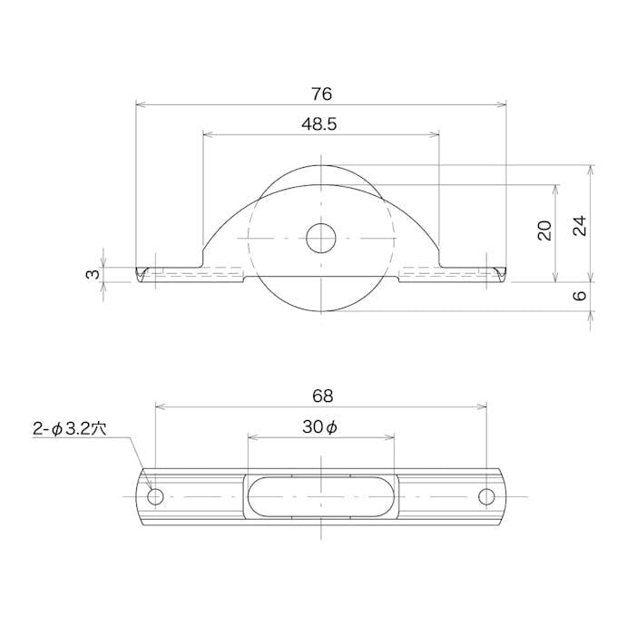 サッシ用取替え戸車 F3-V4