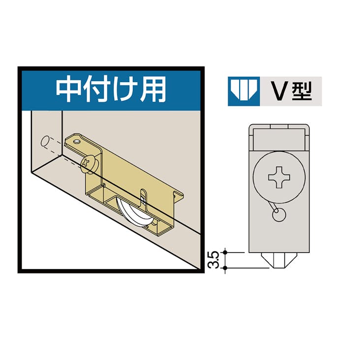 サッシ用取替え戸車 Ｐ4－Ｖ4