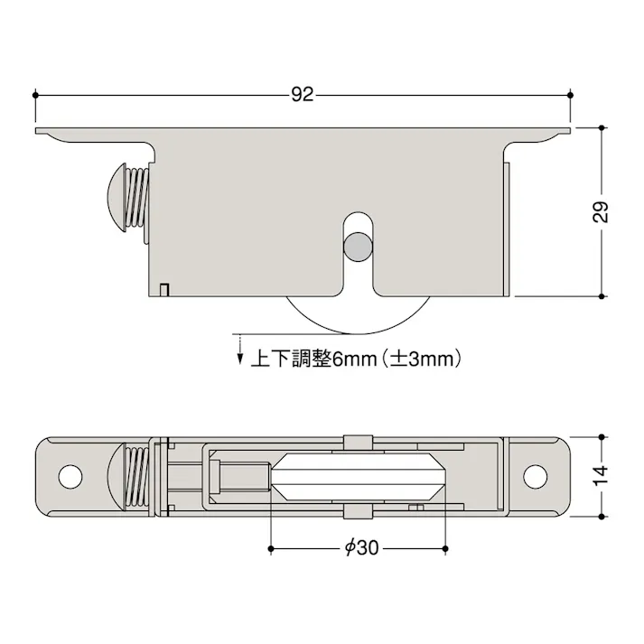 サッシ用取替え戸車 P4-V4