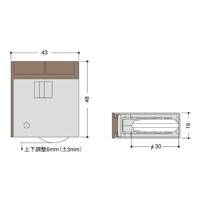 サッシ用取替え戸車 ＳＲ－2－Ｙ4