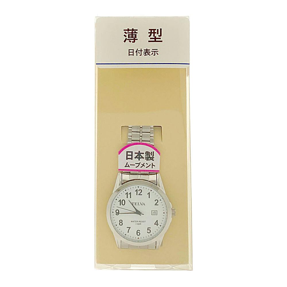クレファー テルバ アナログウォッチ メンズ 薄型針 シルバー H-TE