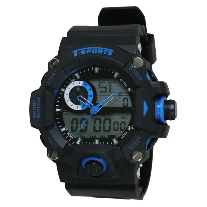 クレファー T-SPORTS ティースポーツ アナデジウォッチ ブラック×ブルー H-TS-AD093-BL