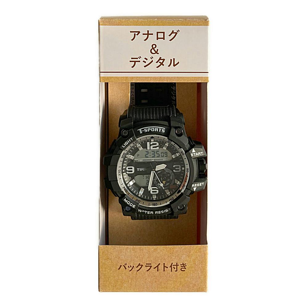 クレファー T-SPORTS ティースポーツ アナデジウオッチ ブラック