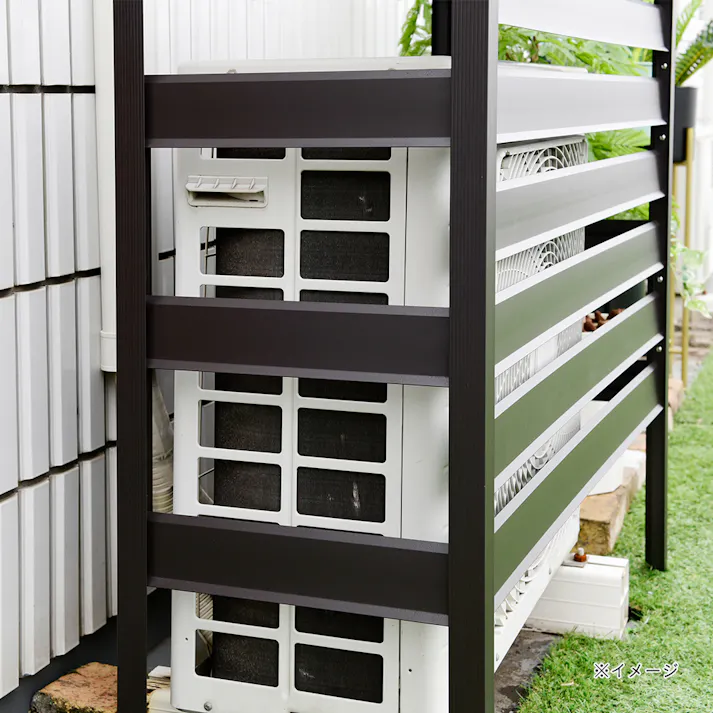 アルミエアコンカバー 大型 ダークブラウン KAAC-100【別送品】