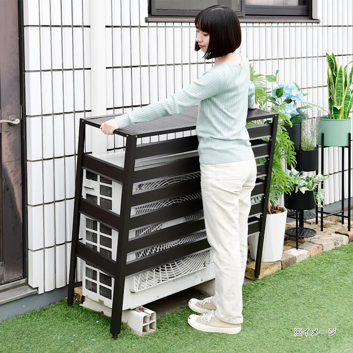 アルミエアコンカバー 大型 ダークブラウン KAAC-100【別送品】