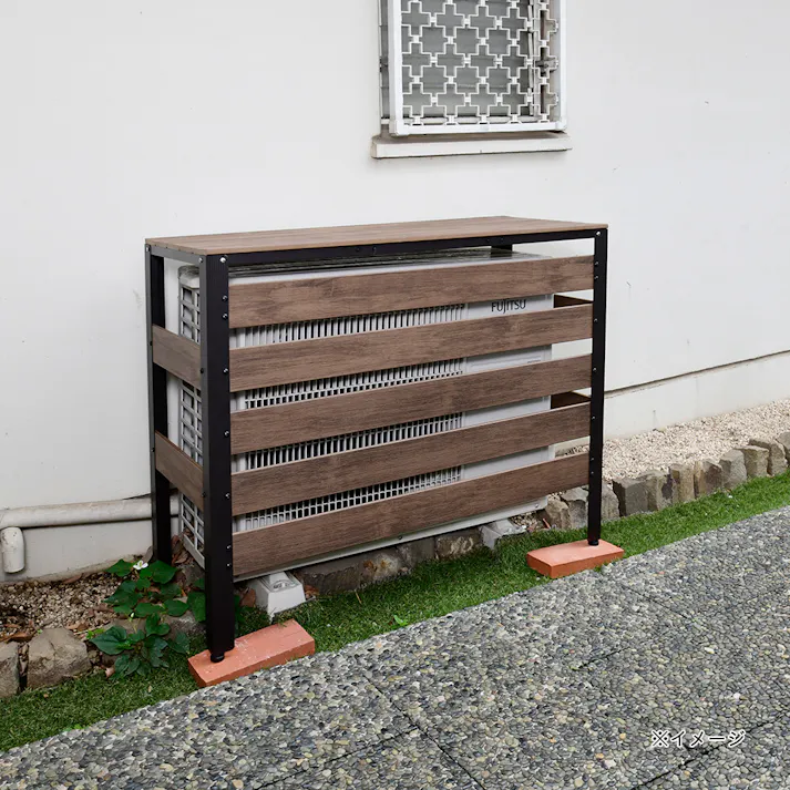 木目調エアコンカバー ダークブラウン KPAC-90(DBR)【別送品】