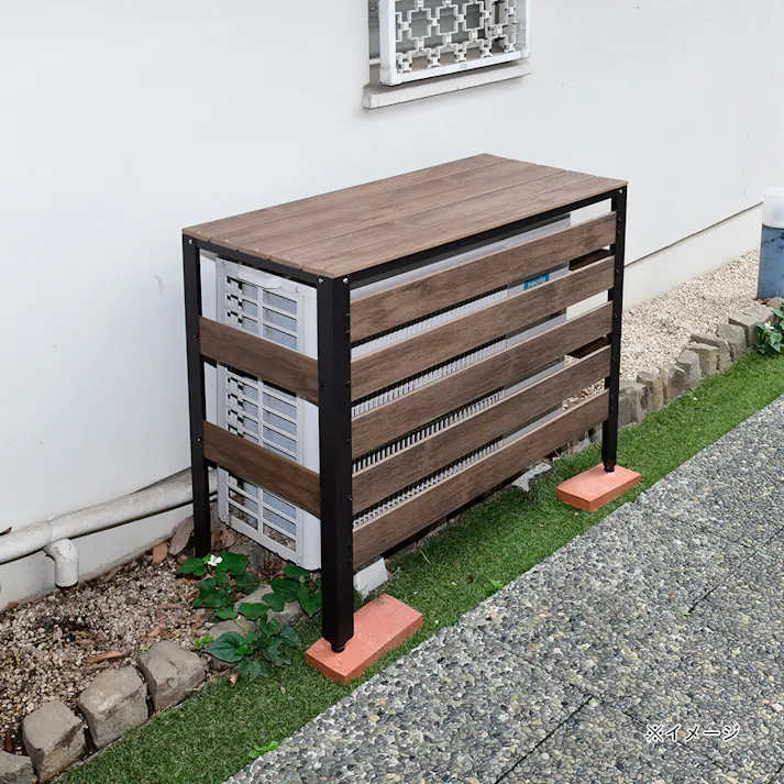 木目調エアコンカバー ダークブラウン KPAC-90(DBR)【別送品】