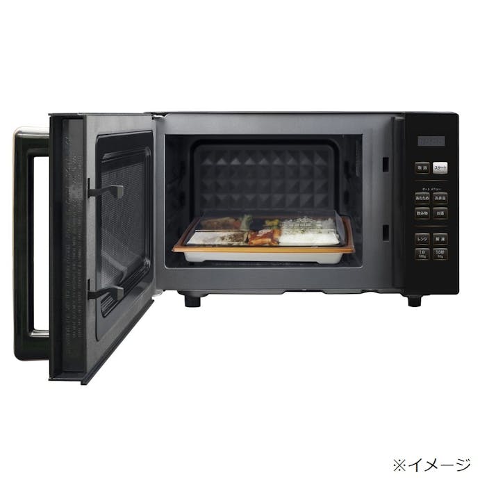 山善 フラット電子レンジ ブラック PRW-F180-B