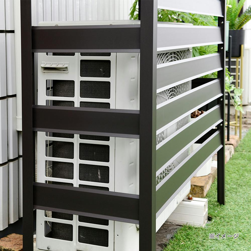 アルミ製エアコン室外機カバー　棚あり　ダークブラウン アルミ製 エアコン室外機カバー ダークブラウン