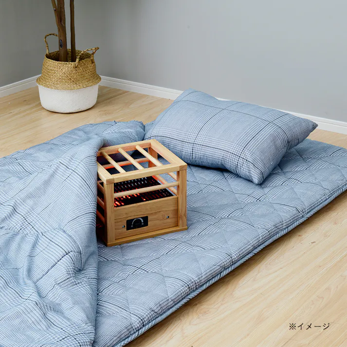 一人用ミニこたつ コルチェヒーター 幅27cm 奥行27cm 高さ22cm ナチュラル YH-M105Q