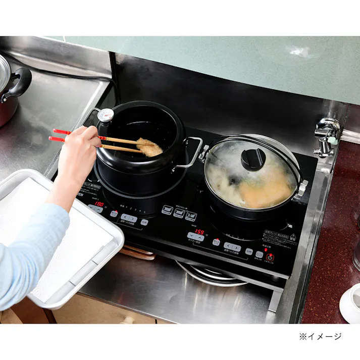 IHクッキングヒーター 2口 YET-W1452-B