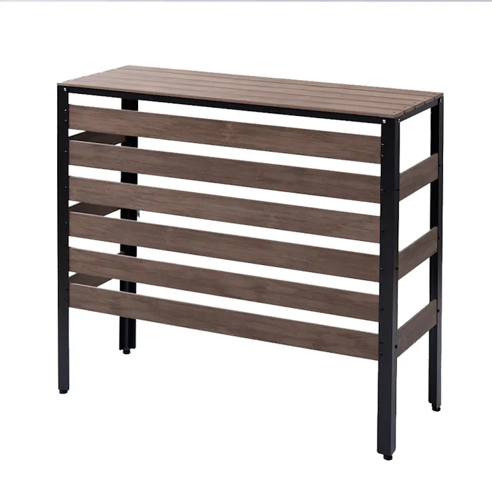 木目調PSエアコン室外機カバー ダークブラウン KPAC-100(DBR)【別送品】