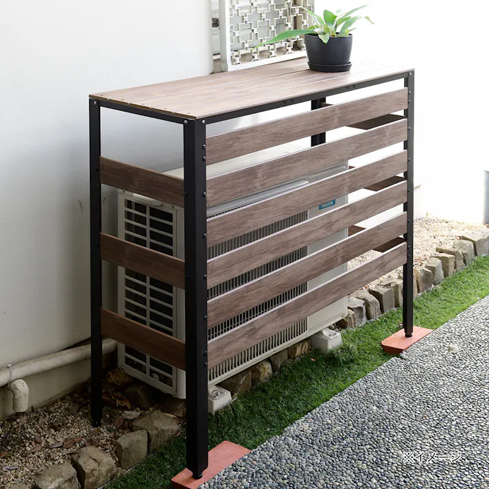 木目調PSエアコン室外機カバー ダークブラウン KPAC-100(DBR)【別送品】