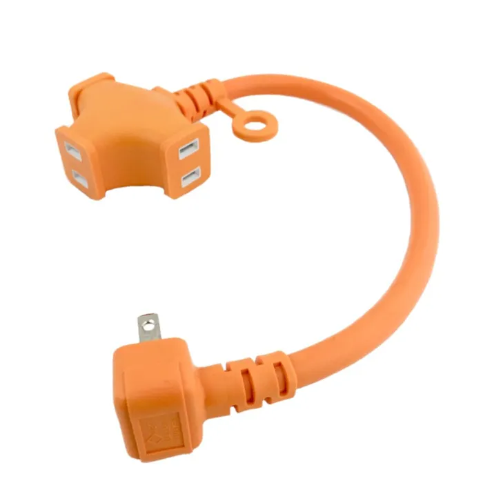 延長コード 横プラグ ショートタップ 3口 オレンジ CWP-15035OR