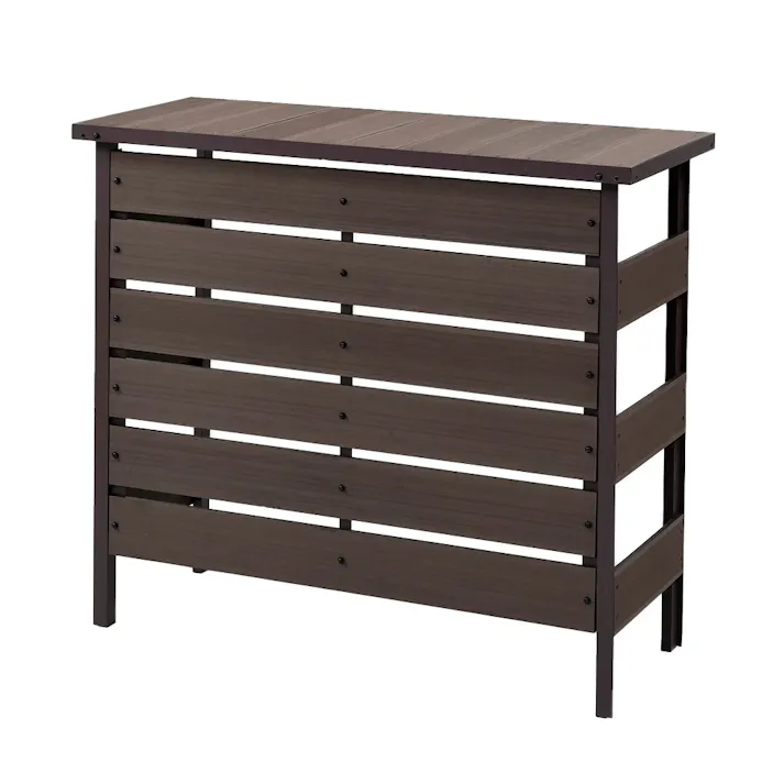 人工木エアコンカバー 大型 ダークブラウン MWAC-110【別送品】