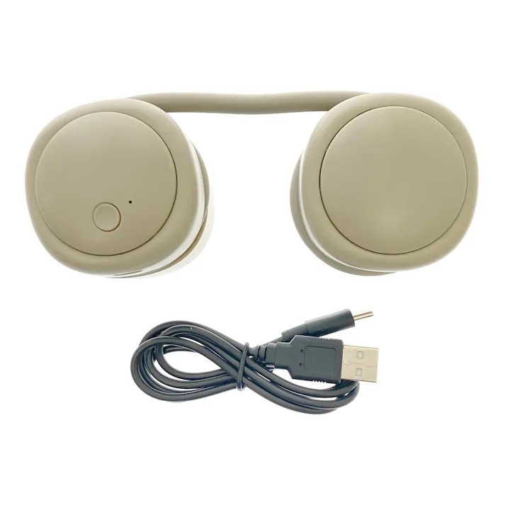 エレス 充電ネックファン グレージュ シロッコファン 首掛け式 3段階風量 IF-RL23CGG