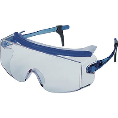 【CAINZ-DASH】山本光学 一眼型保護メガネ（オーバーグラスタイプ）　一眼型セーフティ（ウルトラレンズ）　レンズ色／テンプルカラー：ブルー CV-737【別送品】