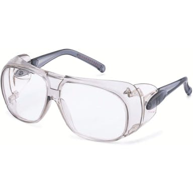 【CAINZ-DASH】山本光学 二眼型保護メガネ（フレームタイプ）　セーフティグラス　レンズ色：クリア　テンプルカラー：スモーク YS-75【別送品】