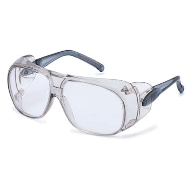 【CAINZ-DASH】山本光学 二眼型保護メガネ（フレームタイプ）　曇り止め仕様　セーフティグラス　レンズ色：クリア　テンプルカラー：スモーク YS-75 PET-AF【別送品】