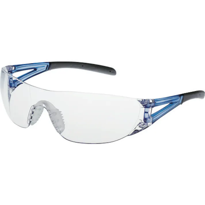 【CAINZ-DASH】山本光学 一眼型セーフティグラス レンズ色クリア テンプルカラーブルー JIS規格品 LF-201【別送品】