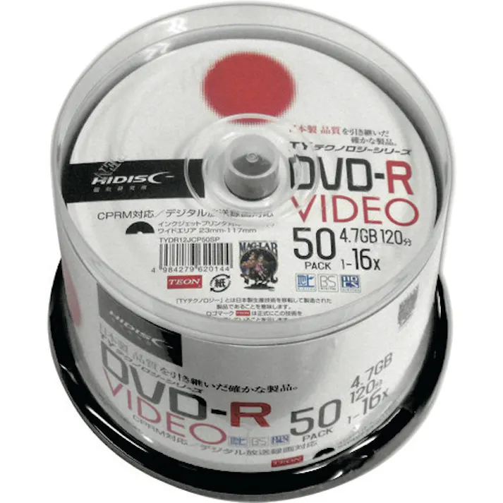 【CAINZ-DASH】磁気研究所 DVD-Rビデオ用 50枚パック TYDR12JCP50SP【別送品】