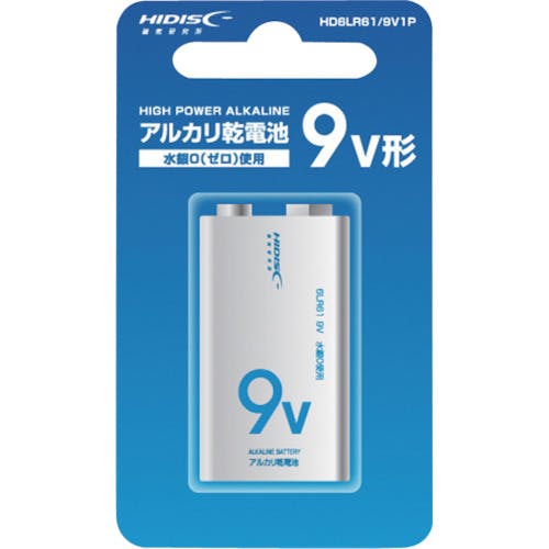 CAINZ-DASH】磁気研究所 アルカリ乾電池 9V形 HD6LR61/9V1P【別送品