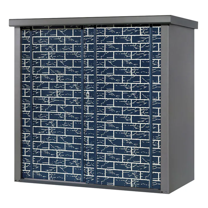 物置 シルク ブロック柄 ブルー TJS-1515HB-B 幅1550×奥行820×高さ1500mm【別送品】