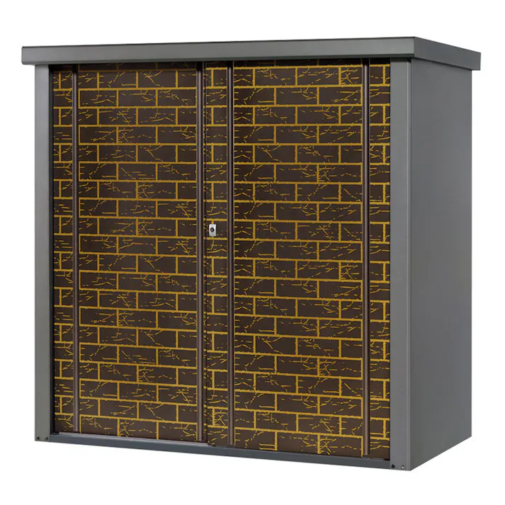 物置 シルク ブロック柄 ダークブラウン TJS-1515HB-D 幅1550×奥行820×高さ1500mm【別送品】