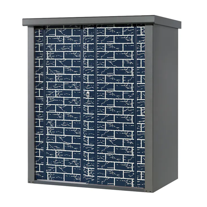 物置 シルク ブロック柄 ブルー TJS-1215HB-B 幅1250×奥行820×高さ1500mm【別送品】