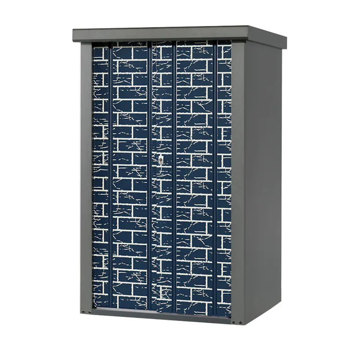 物置 シルク ブロック柄 ブルー TJS-0915HB-B 幅950×奥行820×高さ1500mm【別送品】