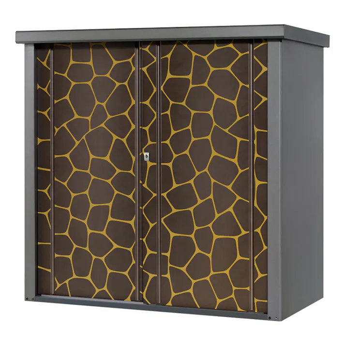 物置 シルク アニマル柄 ダークブラウン TJS-1515AN-D 幅1550×奥行820×高さ1500mm【別送品】