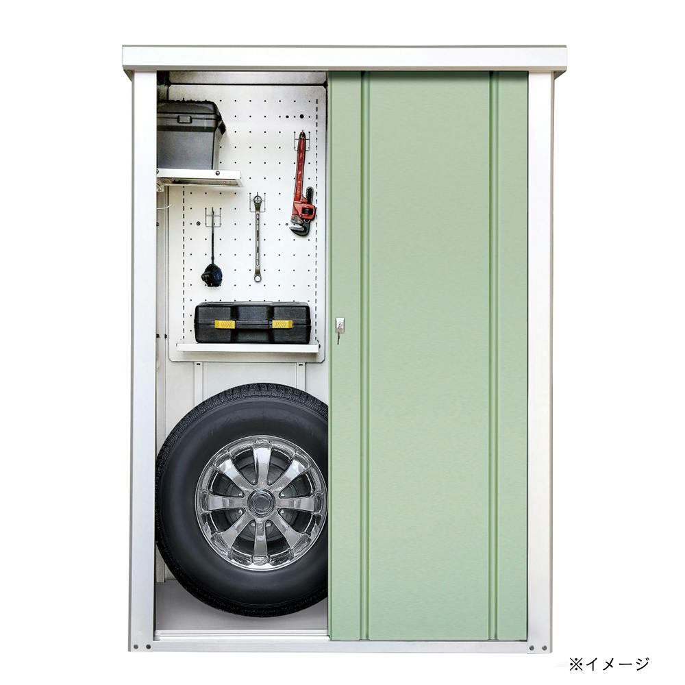 フリースタイル収納庫 グリーン 幅125cm 奥行82cm 高さ170cm【別送品】
