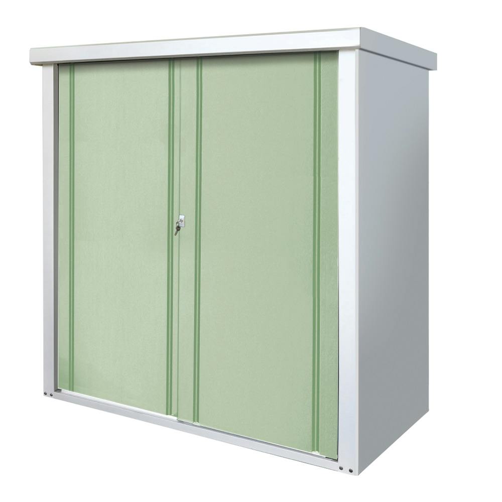 フリースタイル収納庫 グリーン 幅155cm 奥行82cm 高さ150cm【別送品】