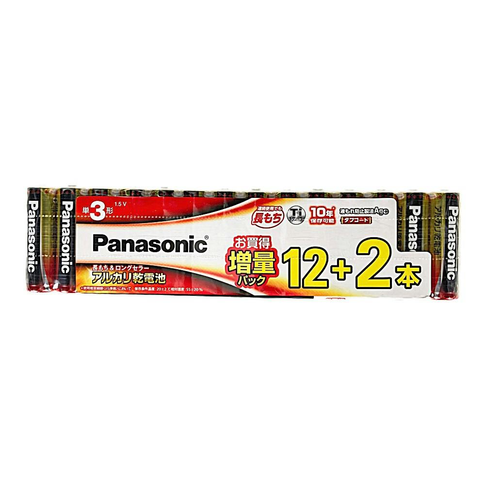 パナソニック アルカリ乾電池 単3形 12本パック＋2本パック(増量パック